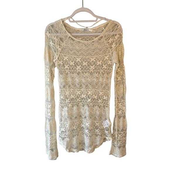 Kimchi Blue Lace Blouse - Cream Size M Boho Cottagecore Festival Feminine - Picture 2 of 13